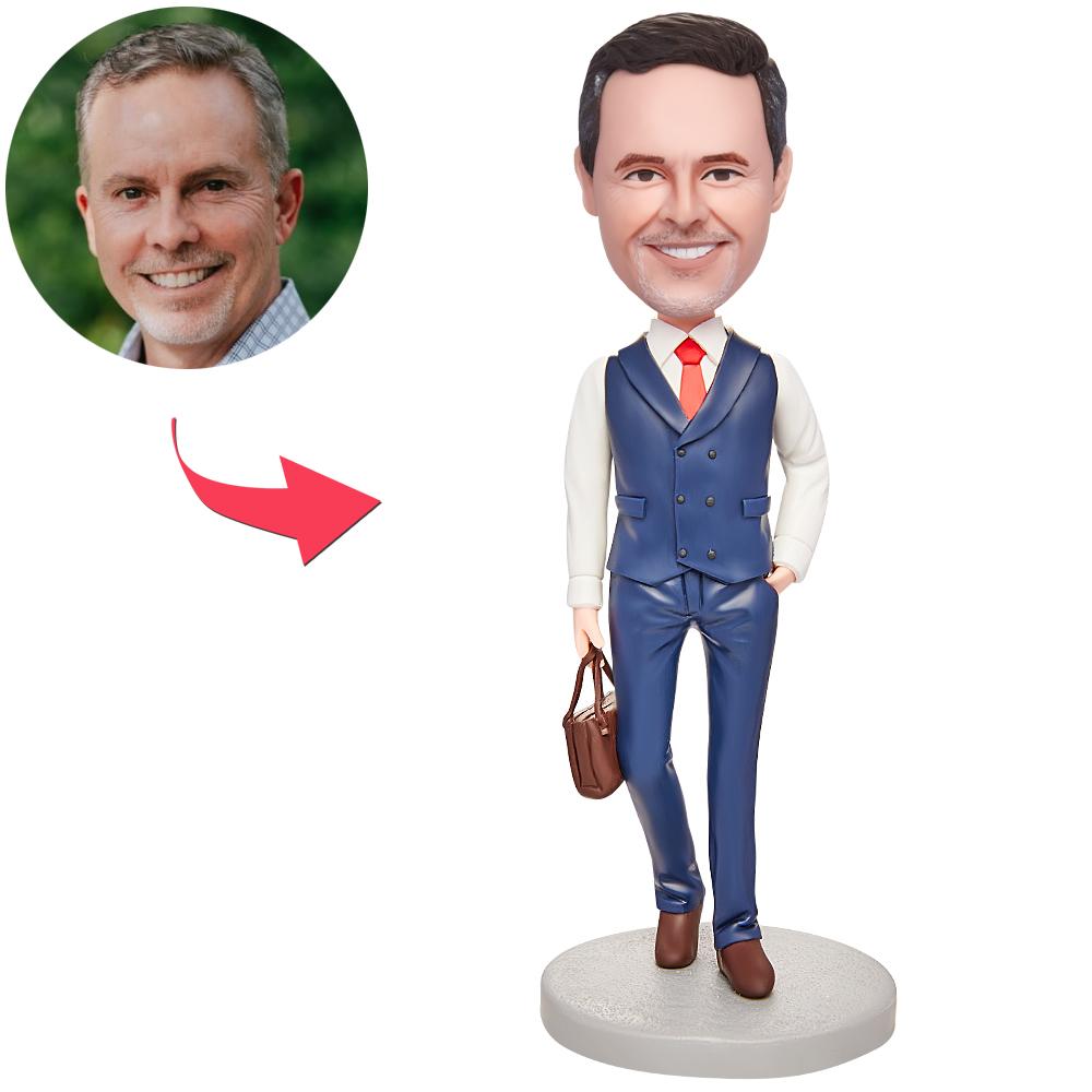 Man Casual Suit Bobblehead - Custom Business Gift Figurine