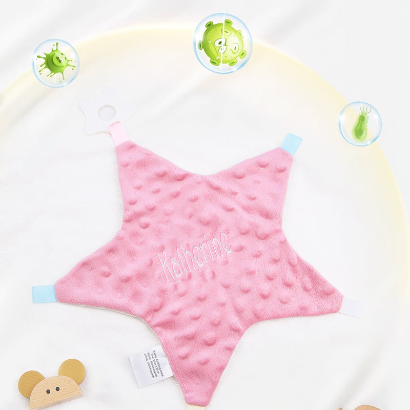 Personalized Baby Soothing Towel Soft Sleeping Star Towel with Embroidered Name Gift for Baby