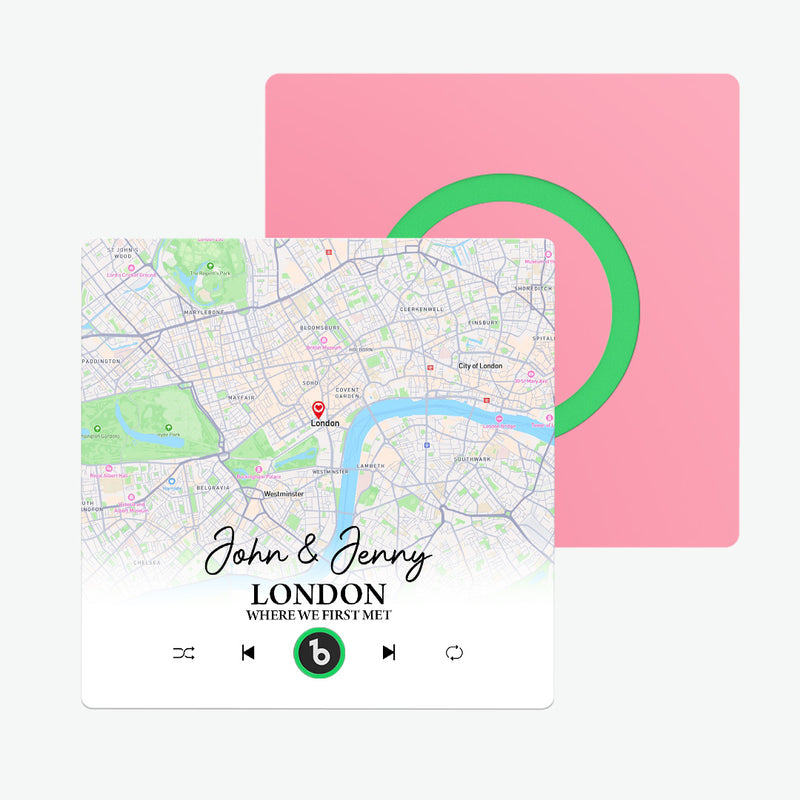 FridgeBeats Frameless Custom Map Personalized Text Colorful Music Fridge Magnet Sticker Special for Valentine's