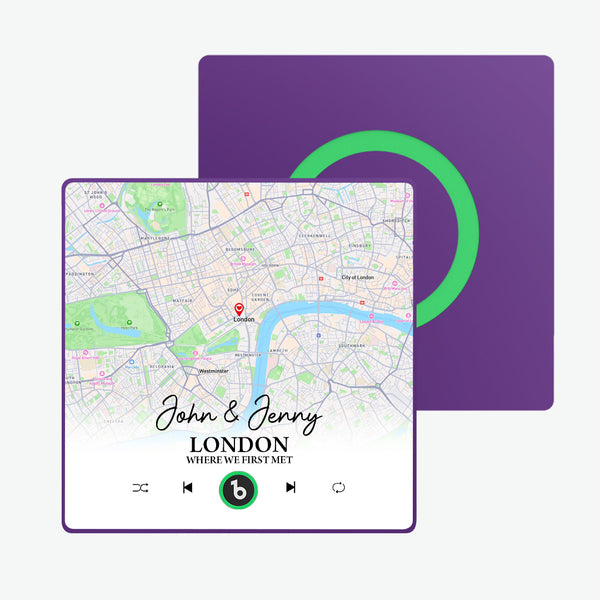 FridgeBeats Framed Custom Map Personalized Text Music Fridge Magnet Sticker Special for Valentine's Day