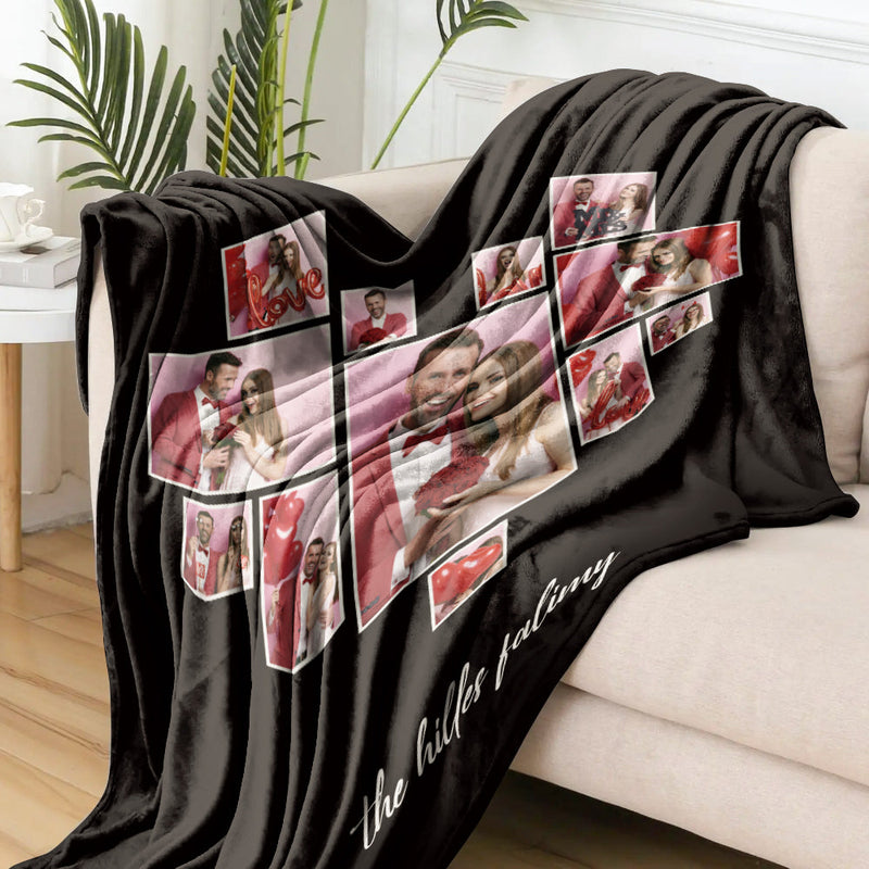 Custom Photo&Text Blanket Gifts for Couple