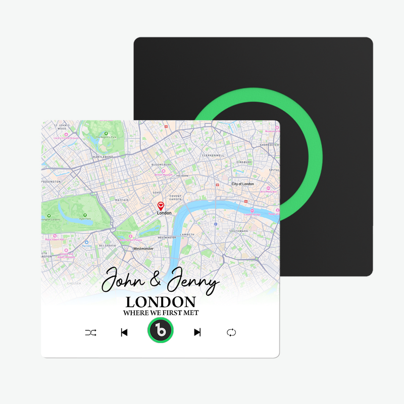 FridgeBeats Frameless Custom Map Personalized Text Colorful Music Fridge Magnet Sticker Special for Valentine's