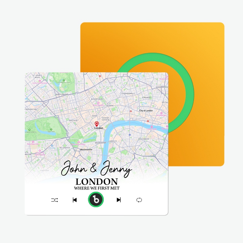 FridgeBeats Frameless Custom Map Personalized Text Colorful Music Fridge Magnet Sticker Special for Valentine's