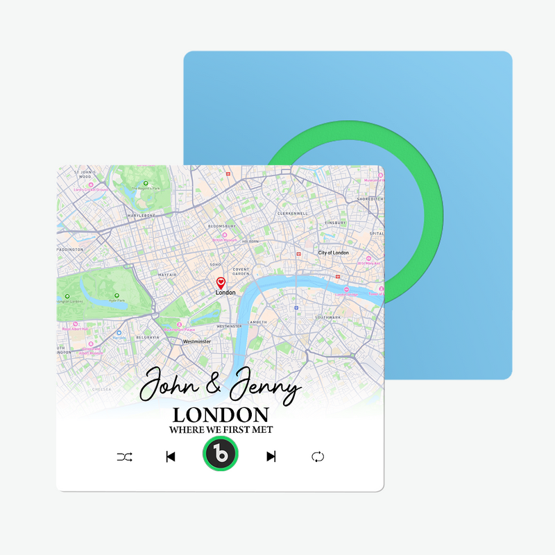 FridgeBeats Frameless Custom Map Personalized Text Colorful Music Fridge Magnet Sticker Special for Valentine's