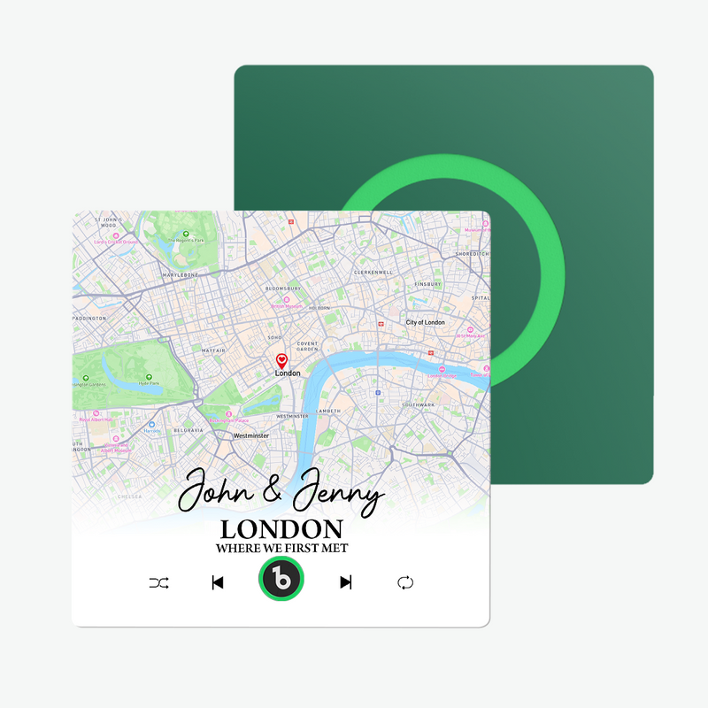 FridgeBeats Frameless Custom Map Personalized Text Colorful Music Fridge Magnet Sticker Special for Valentine's