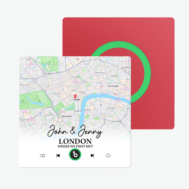 FridgeBeats Frameless Custom Map Personalized Text Colorful Music Fridge Magnet Sticker Special for Valentine's