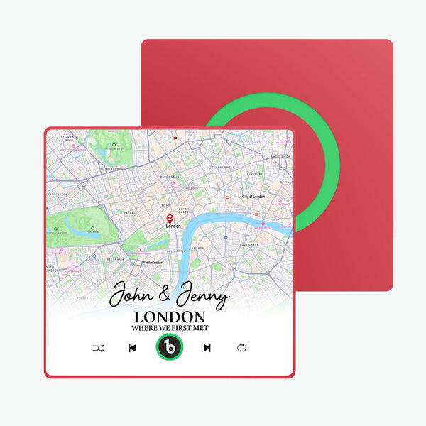 FridgeBeats Framed Custom Map Personalized Text Music Fridge Magnet Sticker Special for Valentine's Day