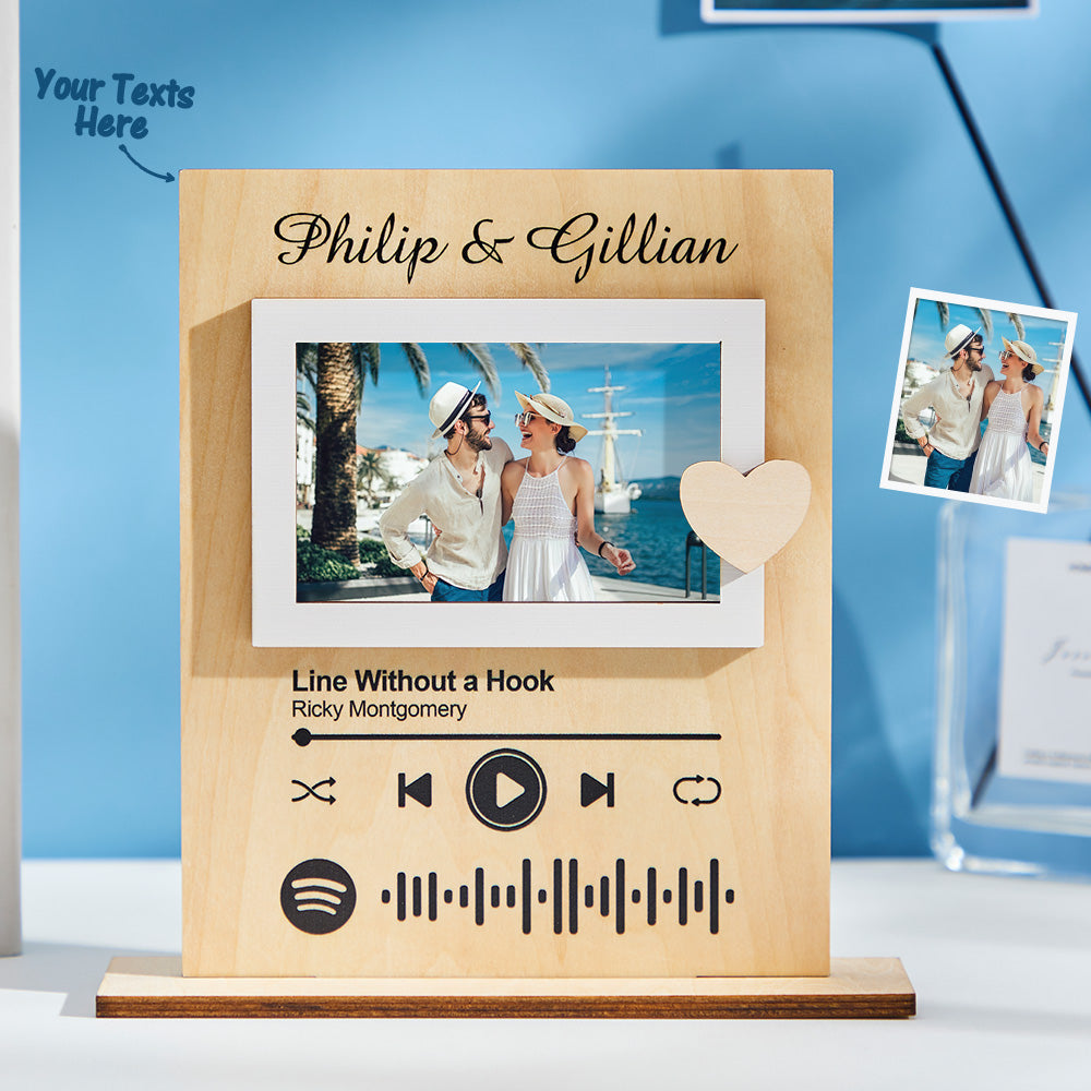 Scannable Spotify Code Film Picture Frame Custom Standing Photo Wood F ...