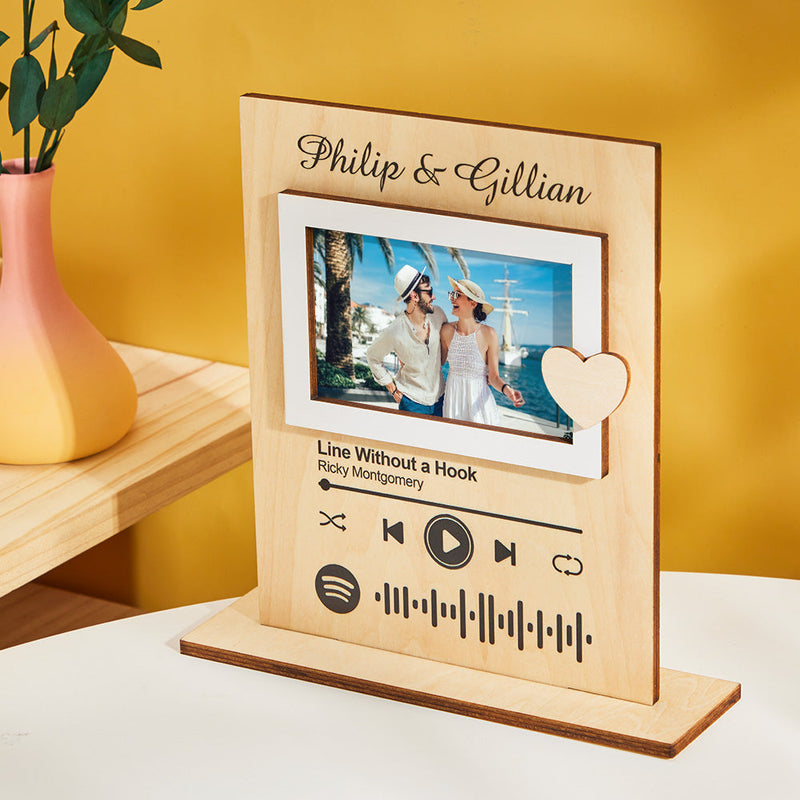Spotify Code On Frame Scannable Spotify Code Film Picture Frame Custom Standing Photo Wood F ...