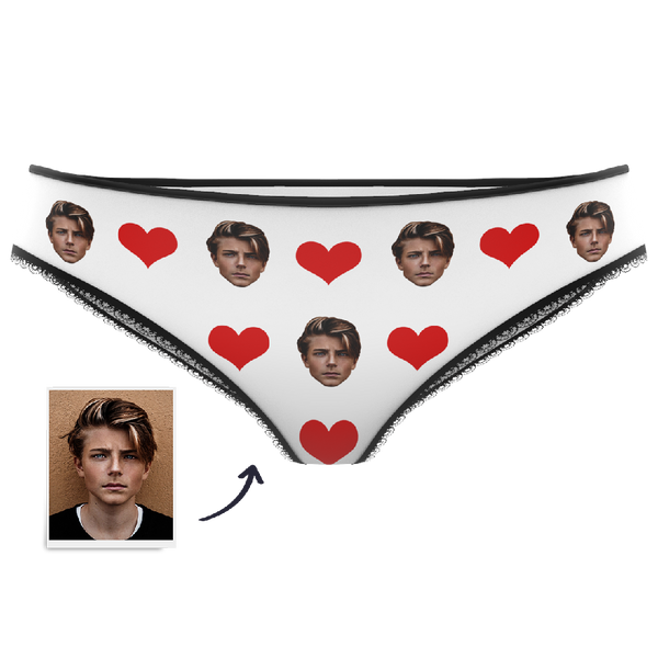 Valentine's Day Gift Heart - Custom Face Panties Underwear
