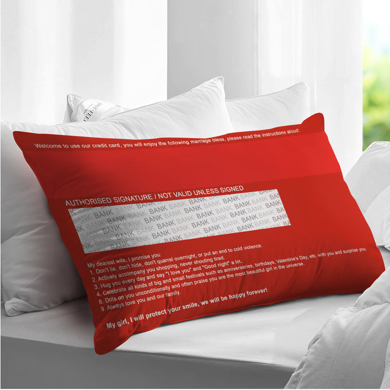 Custom Photo Date Card Design Pillow Personalized Oath Book Rectangular Pillow Wedding Gift for Couple