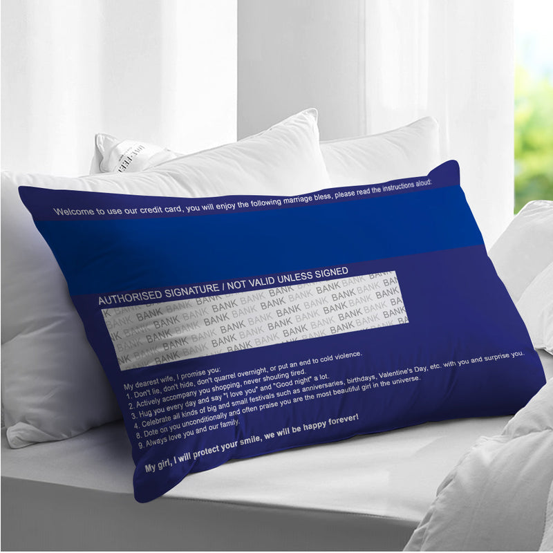 Custom Photo Date Card Design Pillow Personalized Oath Book Rectangular Pillow Wedding Gift for Couple