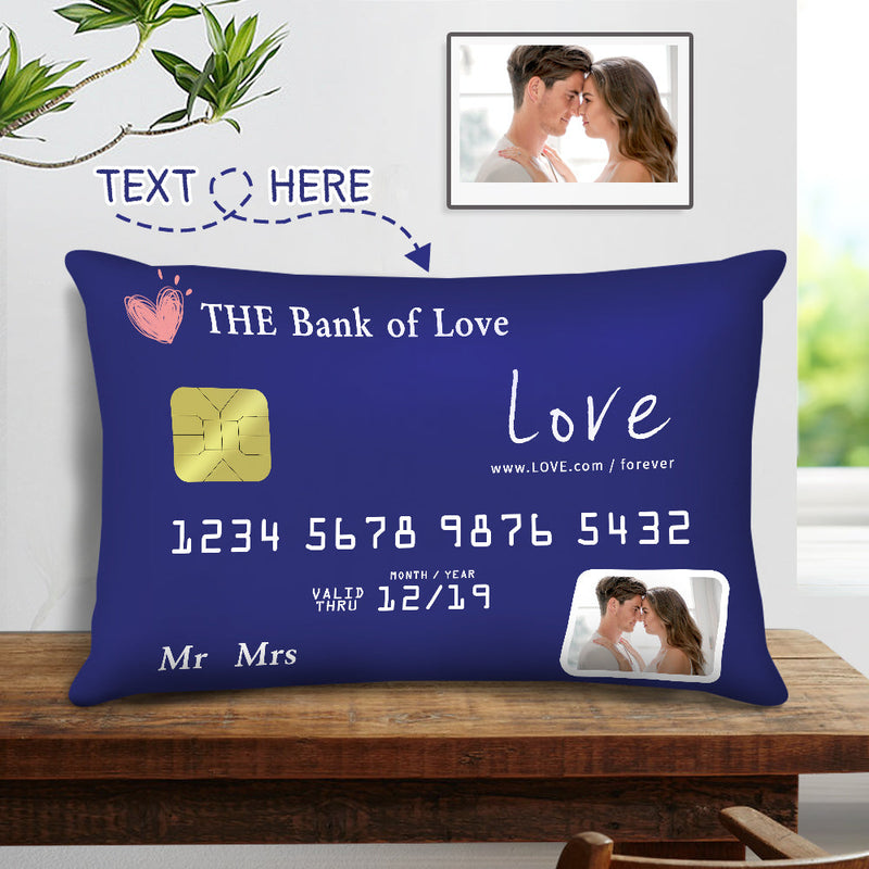 Custom Photo Date Card Design Pillow Personalized Oath Book Rectangular Pillow Wedding Gift for Couple