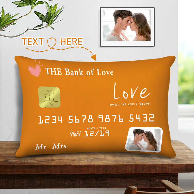 Custom Photo Date Card Design Pillow Personalized Oath Book Rectangular Pillow Wedding Gift for Couple