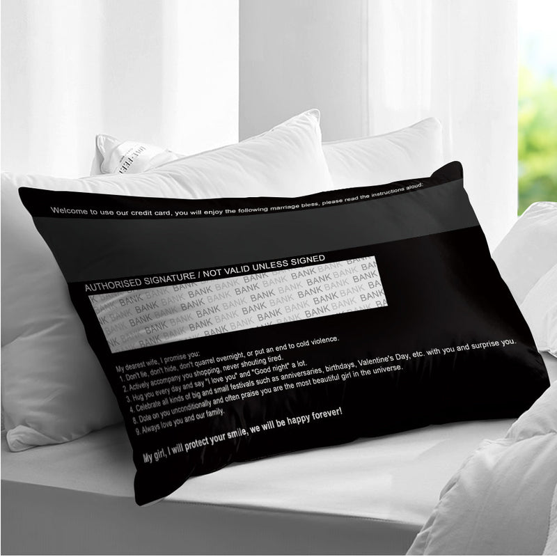 Custom Photo Date Card Design Pillow Personalized Oath Book Rectangular Pillow Wedding Gift for Couple