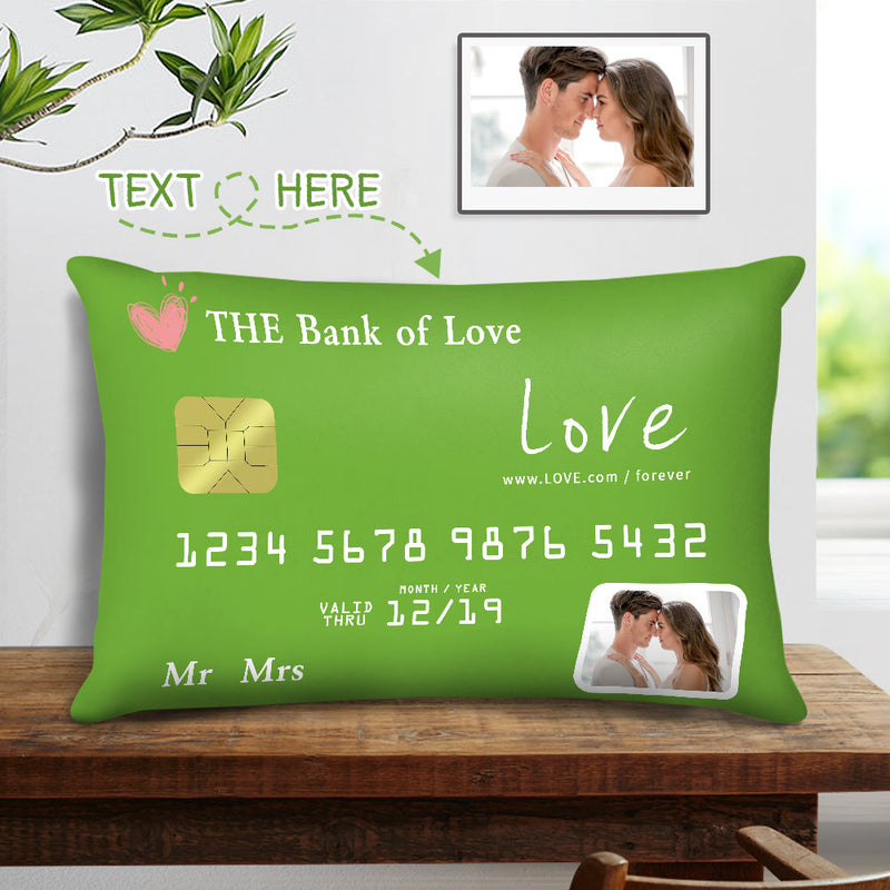 Custom Photo Date Card Design Pillow Personalized Oath Book Rectangular Pillow Wedding Gift for Couple