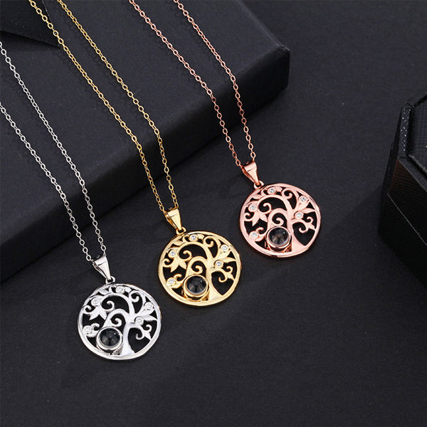 Custom Projection Necklace Love Tree Shape Photo Necklace Gift for Her