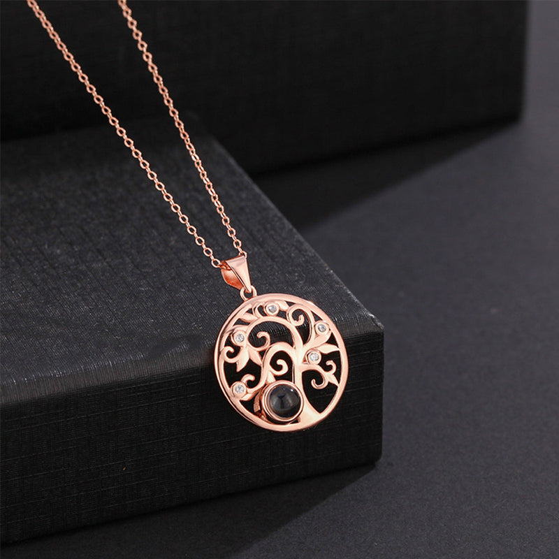Custom Projection Necklace Love Tree Shape Photo Necklace Gift for Her