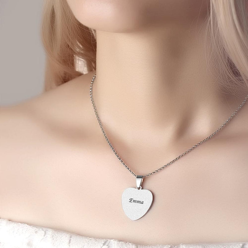Scannable Code Necklace Engraved Heart Photo Necklace -Best Gifts for Your Lover