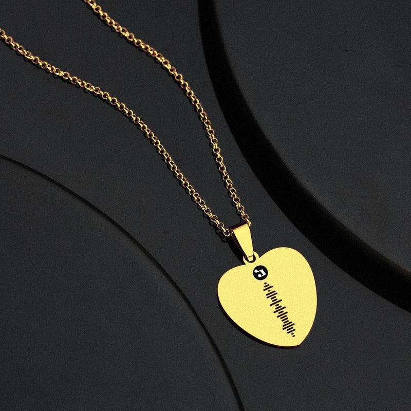 Scannable Code Necklace Engraved Heart Photo Necklace -Best Gifts for Your Lover