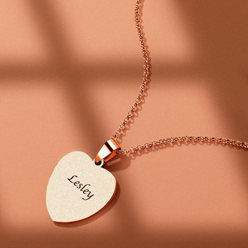 Scannable Code Necklace Engraved Heart Photo Necklace -Best Gifts for Your Lover