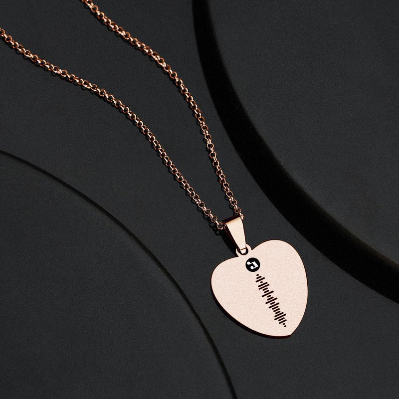 Scannable Code Necklace Engraved Heart Photo Necklace -Best Gifts for Your Lover