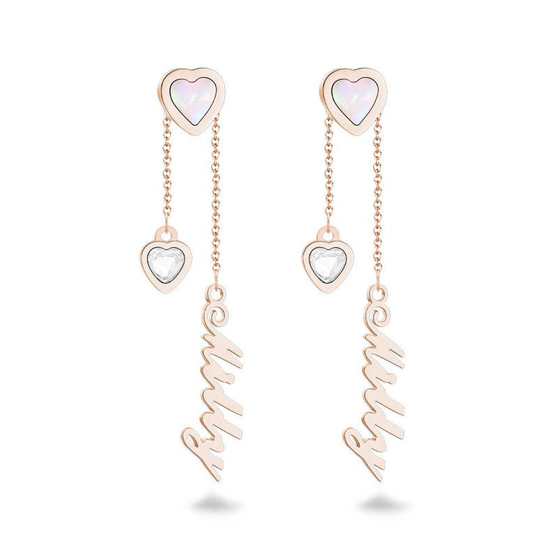 Custom Engraved Earrings Heart-shaped Name Earrings Unique Gift