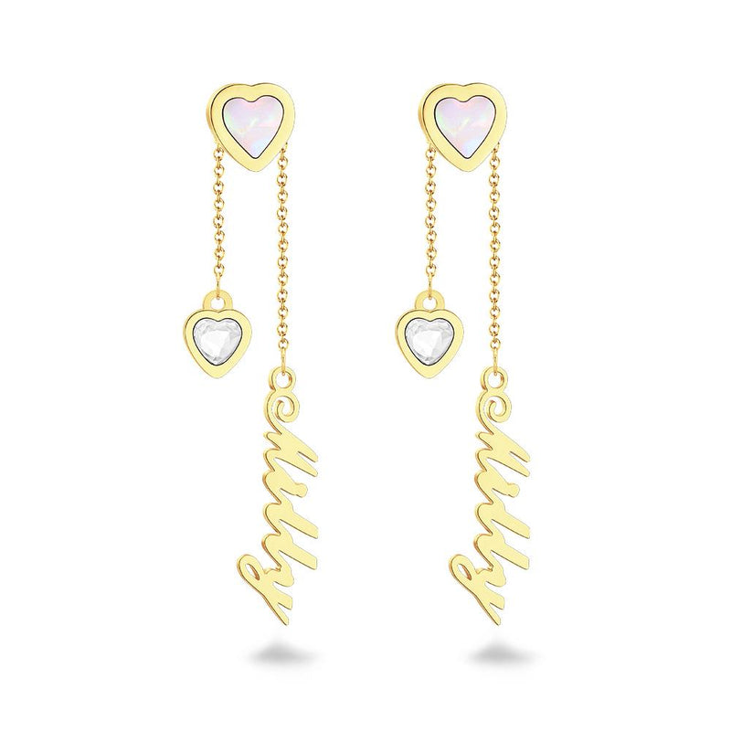 Custom Engraved Earrings Heart-shaped Name Earrings Unique Gift