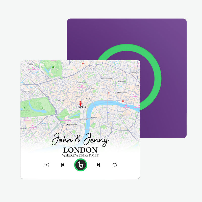 FridgeBeats Frameless Custom Map Personalized Text Colorful Music Fridge Magnet Sticker Special for Valentine's