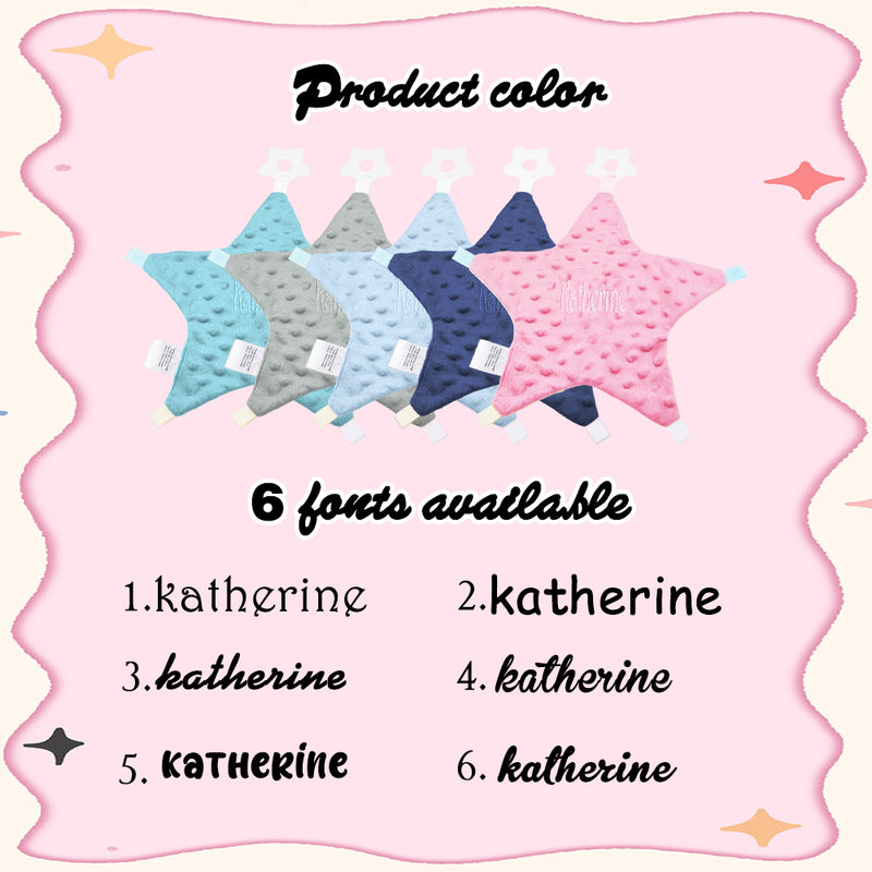 Personalized Baby Soothing Towel Soft Sleeping Star Towel with Embroidered Name Gift for Baby
