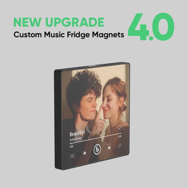 FridgeBeats Framed Custom Heart-shaped Photo Music Fridge Magnet Special for Valentine's Day New 4.0