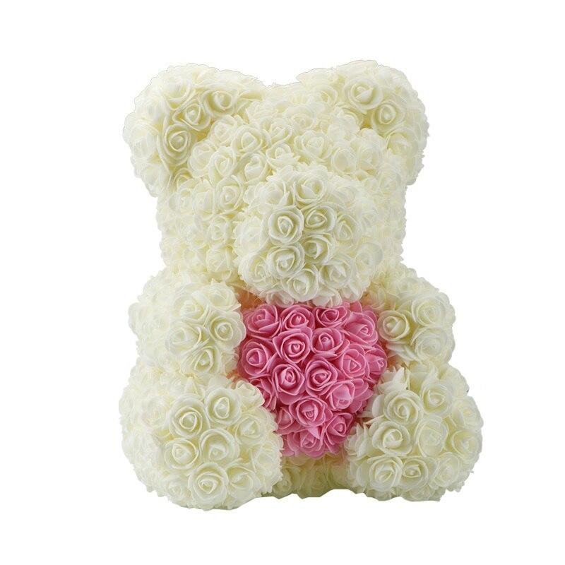 Teddy Rose Bear 🐻-100001826-THE SENSET-White with Pink-VibeVice™ - Christmas Gift- Christmas Gift Ideas- Gift Ideas- Valentine's day- Valentine's day gift - Mother's day gift - Father's day gift- Anniversary Gift- Couple Gift- Birthday Gift