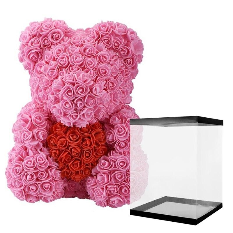 Teddy Rose Bear 🐻-100001826-THE SENSET-Pink and Red with Box-VibeVice™ - Christmas Gift- Christmas Gift Ideas- Gift Ideas- Valentine's day- Valentine's day gift - Mother's day gift - Father's day gift- Anniversary Gift- Couple Gift- Birthday Gift