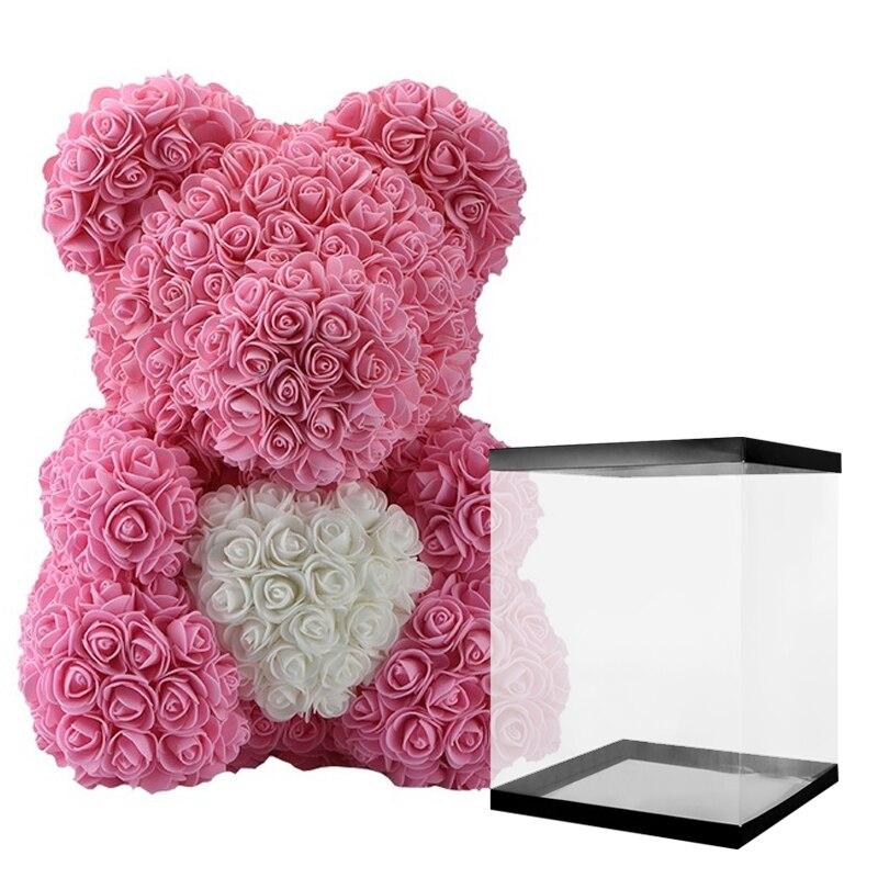 Teddy Rose Bear 🐻-100001826-THE SENSET-Pink and white with Box-VibeVice™ - Christmas Gift- Christmas Gift Ideas- Gift Ideas- Valentine's day- Valentine's day gift - Mother's day gift - Father's day gift- Anniversary Gift- Couple Gift- Birthday Gift