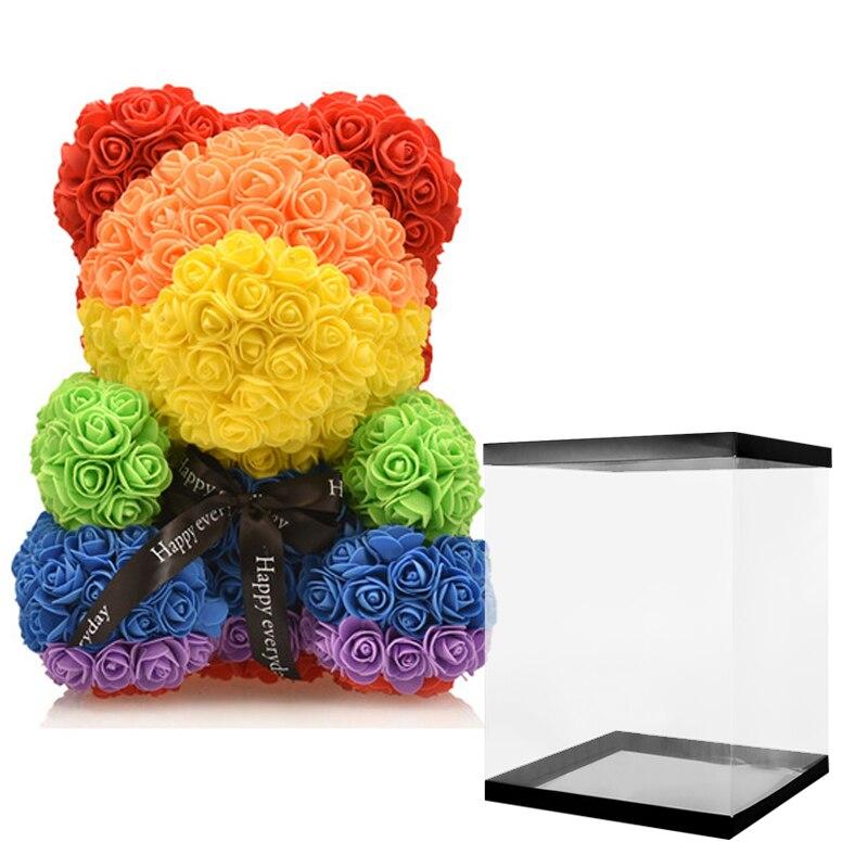 Teddy Rose Bear 🐻-100001826-THE SENSET-Passion Rainbow with Box-VibeVice™ - Christmas Gift- Christmas Gift Ideas- Gift Ideas- Valentine's day- Valentine's day gift - Mother's day gift - Father's day gift- Anniversary Gift- Couple Gift- Birthday Gift